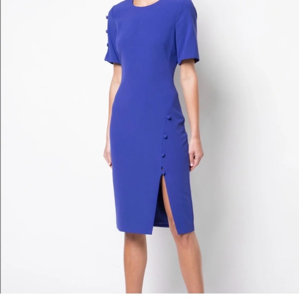 Black Halo Cobalt Blue Sheath Dress - Picture 3 of 3